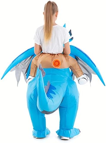Inflatable Toddler Child Dragon Costume, Blow up Rider Cosplay Boys Girls