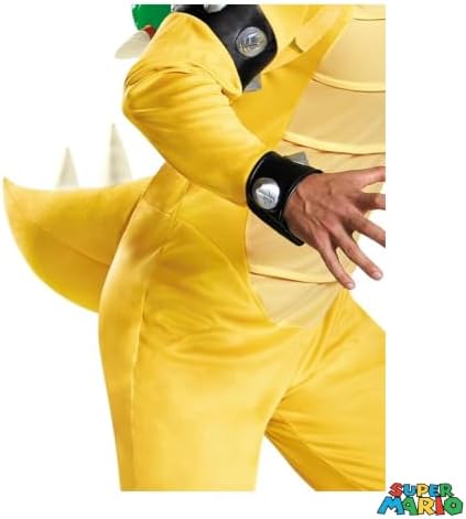 Disguise Super Mario Bros Deluxe Bowser Costume for Adults | Men's Plus Size Bowser Cosplay Outfit with Inflatable Shell