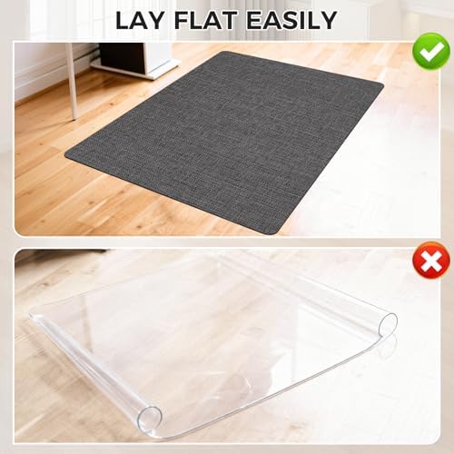 Sycoodeal Chair Mat, 40" x 55" Office Chair Mat for Hardwood and Tile Floor, Heavy Duty Floor Protector for Rolling Chairs, Non-Slip,Computer Mat for Home Office(Dark Coffee)