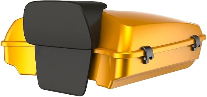 Advanblack Road Glide Tour Trunk Pack Prospect Gold Razor Tour Trunk Pack Backrest Pad for '97-'25 Harley Touring Road King Street Glide Electra Glide CVO Models