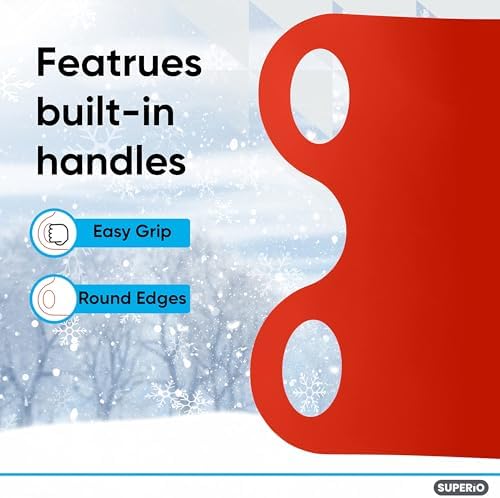 Superio Snow Slider Mat, Flexible Snow Sled Flying Carpet, Roll up Sleds for Kids and Adults 54" Lightweight Portable Plastic Snowboard Sled (Red), 6 Pack