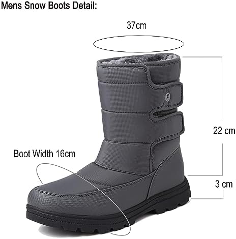 Mens Snow Boots Womens Winter Boots Waterproof Fur Lined Warm Lightweight Ankle Boots High Top Slip On Anti-Slip Casual Outdoor Shoes Booties