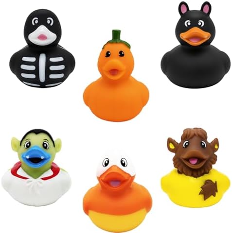 50-Pack Halloween Rubber Duck Toy Duckies for Kids, Fun Bath Birthday Gifts Baby Showers Summer Beach and Pool Activity, 2 Inches
