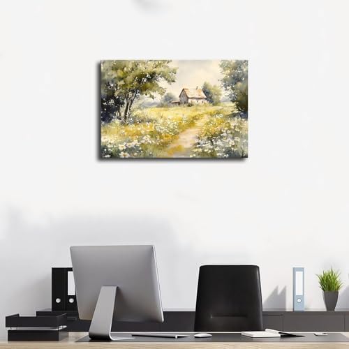 JDBeehpy Wildflower Path Botanical Canvas Wall Art Unframed 12x18inch