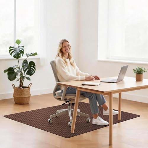 Sycoodeal Chair Mat, 40" x 48" Office Chair Mat for Hardwood and Tile Floor, Heavy Duty Floor Protector for Rolling Chairs, Non-Slip,Computer Mat for Home Office(Brown)