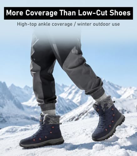 ziitop Men's Winter Snow Boots Waterproof Warm Fur Lined Insulated Boots
