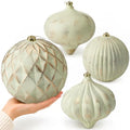Seenelling 4Pcs Big 8'' Christmas Ball Ornaments Xmas Tree Decor, White