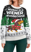 34HD Ugly Xmas Sweater–Funny Knit Christmas Sweater for Women & Men 2025, Long Sleeve Crewneck Holiday Pullover, Unisex Gift