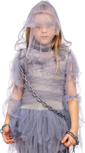 Spooktacular Creations Halloween Haunting Beauty Ghost Girl Costume, Scary Ghost Dress Midnight Costume for Halloween