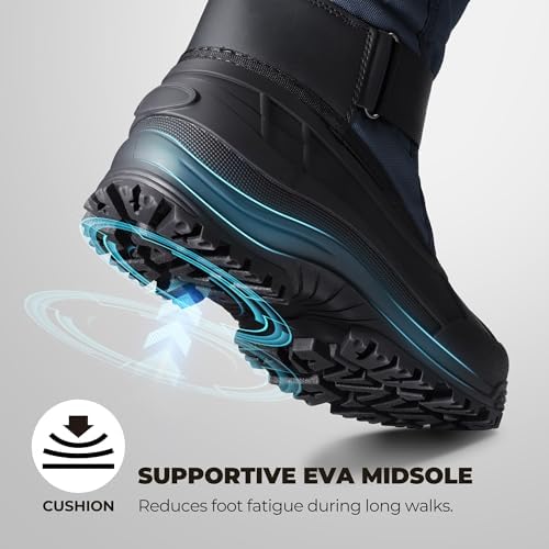 NORTIV 8 Men's Waterproof Winter Snow Boots Insulated
