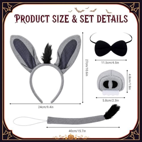 Junkin 8 Pcs Halloween Dragon Donkey Costume for Couple