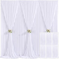 6 Panels White Backdrop Curtain for Parties Wedding Wrinkle Free White Photo Curtains Backdrop Drapes Fabric Decoration for Baby Shower 30ft(W) x 10ft(H)