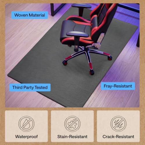 GORILLA GRIP Office Chair Mat for Hard Floors, Under Desk Rug, 46x34 Gray