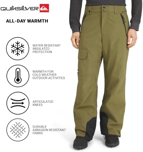 Quiksilver Men's Water Resistant Winter Insulated Snow Pants