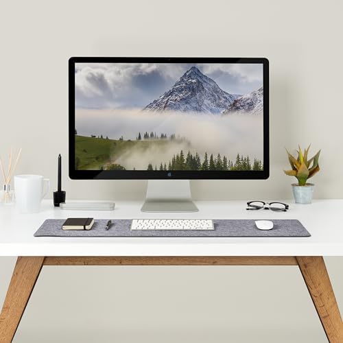 Premium Felt Desk Mat | Medium 12" x 36" | Multifunctional Desk Pad for Home Office | Mid Gray