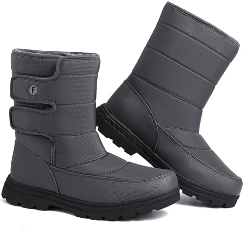todaysunny Mens Snow Boots Waterproof Womens Winter Boots Fur Lined Warm Lightweight Mid-Calf Casual Outdoor Cold Weather Shoes Unisex