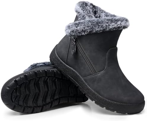 SHIBEVER Winter Snow Boots for Women: Waterproof Ankle Warm Fur Lined Boot