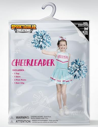 Spooktacular Creations Halloween Girl Cheerleader Costume, Cheer Uniform Set, Cheerleading Outfit for Halloween DressUp Party