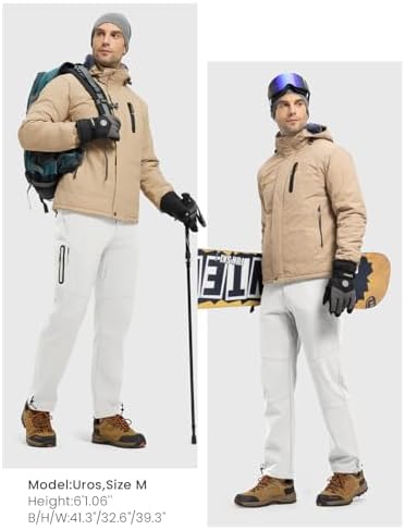 Rdruko Men's Snow Pants Waterproof Ski Pants Insulated Trousers