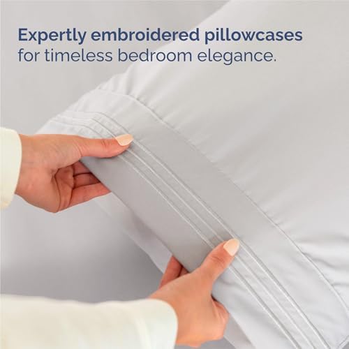 Split King Size 5 Piece Sheet Set - Breathable & Cooling - French Grey