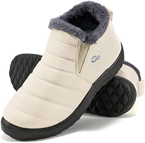 Alicegana Snow Boots for Women Winter: Warm Fur Lined Ankle Booties Comfortable Waterproof Slip On Lightweight Womens Boots