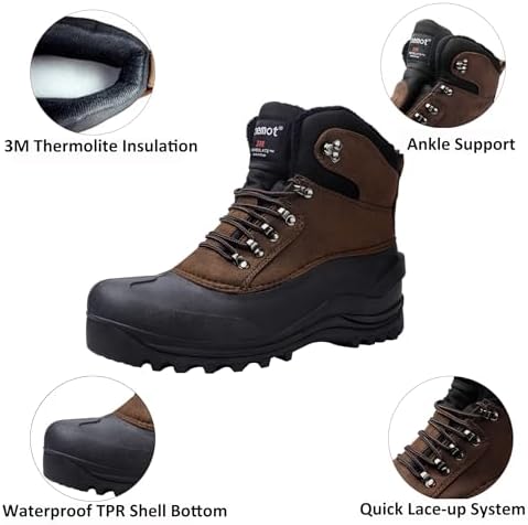 riemot Waterproof Insulated Winter Snow Boots for Men and Women