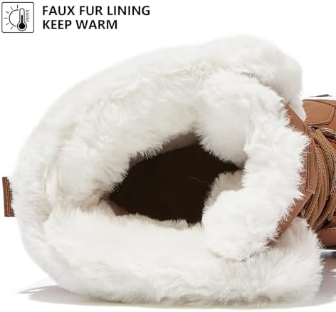 HOBIBEAR Women's Mid-Calf Faux Fur Snow Boots, Water-Resistant Winter Boots