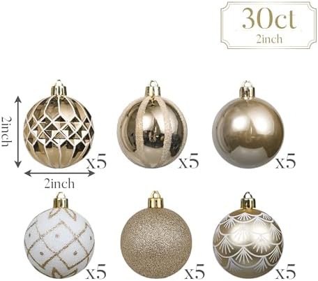 Valery Madelyn 30ct Christmas Tree Decorations Ball Ornaments 2 Inches