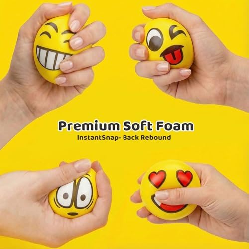 LOVESTOWN 24PCS Stress Balls Bulk for Party Favors, 2.5 Inch Squishy Toys