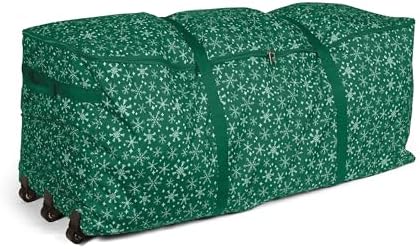 Covermates Christmas Tree Rolling Cinch Bag 6-7.5 ft Trees, Green Snowflake