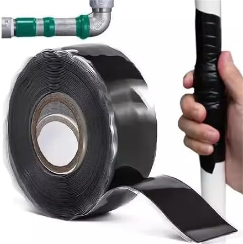 20 Roll 1 Inch X 10 FT Self-Fusing Silicone, Thickness 0.5mm Hose Repair Tape, Heavy Duty and Leak Proof Rubber Hose Tape, Pipe for Water(Black)