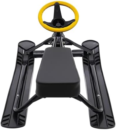 Snow Racer Sled, Steerable Ski Slider with Twin Serrated Brakes, 220lbs Load Capacity Winter Sport Sled for Adults Children