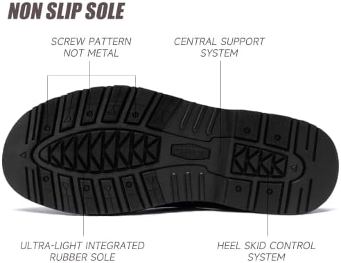 LARNMERN Steel Toe Work Boots Men Non Slip Waterproof Puncture Proof Shoes