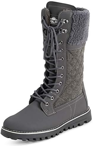 POLAR Womens Faux Fur Warm Thermal Waterproof Outdoor Walking Snow Winter Rubber Sole Calf Boots