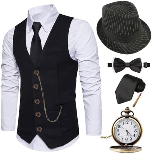 EFORLED Halloween 1920s Mens Costume 2026,Adult Gangster Mobster Outfit