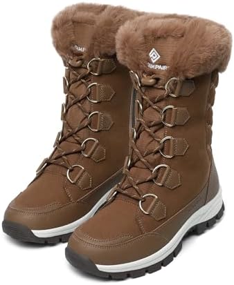 DREAM PAIRS Women's Waterproof Mid Calf Snow Boots