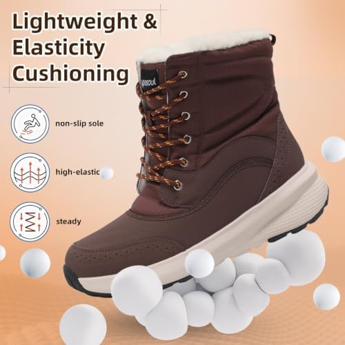 Spesoul Snow Boots for Men Winter Boots Warm Wide Waterproof Lightweight
