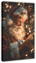 JDBeehpy Classic Santa Claus Writing Notes Wall Art Poster Framed 16x24inch