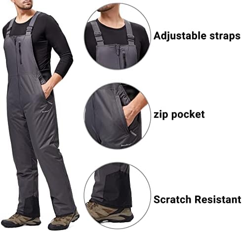 BenBoy Mens Snow Bibs Ski Pants Softshell Waterproof