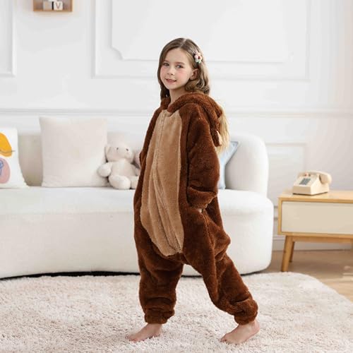 SimZoo Kids Animal Onesie Pajamas Halloween Costumes Cosplay 4-13Y