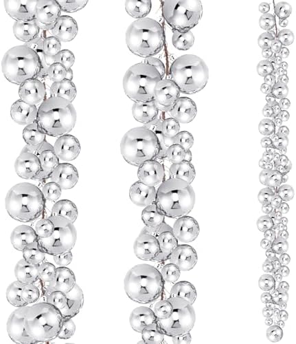 2 Pcs 6 ft Christmas Ball Ornament Garland, Silver