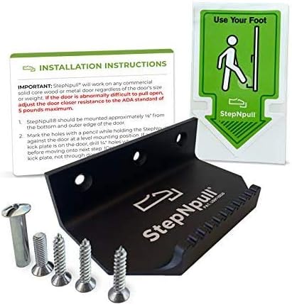 Hands Free Door Opener – 20pk No Touch Door Foot Pull & Commercial Touchless Door Opener Tools for Bathroom (Black - 20 Count)