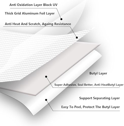Butyl Tape Waterproof Tape, Aluminum Foil Duct Sealing Tape for RV Repair,Window,Silicone,Boat and Pipe Sealing,Glass & EDPM Rubber Roof Patching,Silver(10cm*10m/3.93"*32.8ft-1mm Thick)