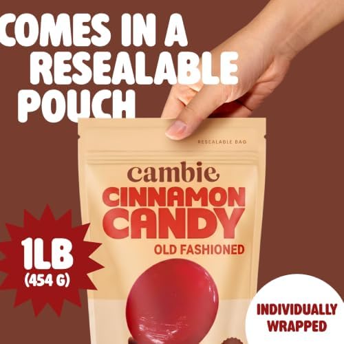 Cinnamon Hard Candy Individually Wrapped by Cambie - 1 lbs of Hard Candy
