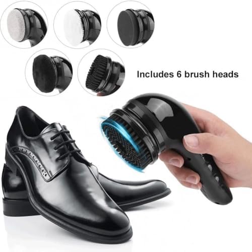 6-in-1 Electric Shoe Polisher Brush - USB Rechargeable 1800mAh Battery, Perfect for Leather Shoes, Boots, Bags & Sofas - Ultimate Cleaning & Care Tool for Leather Goods