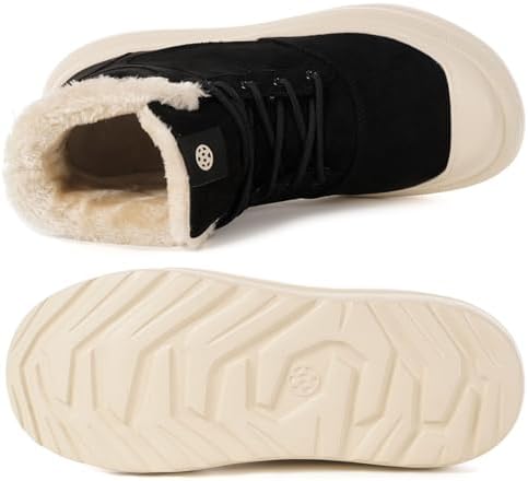 Eagsouni Womens Snow Boots Suede Leather Winter Shoes
