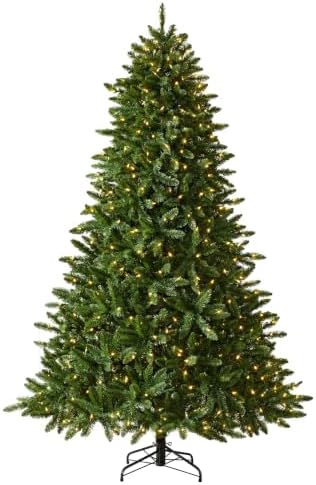 Balsam Hill Classic Evergreen Spruce - Traditional Artificial Christmas Tree with Classic Needle Foliage with LED Clear Lights & Easy Plug Technology, 7.5'