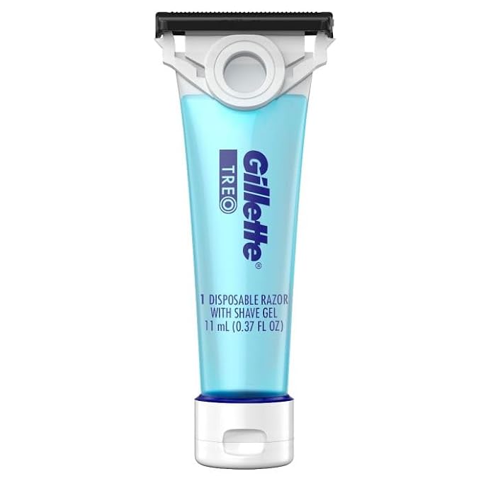 Gillette TREO Razor Disposable Razors With Built-in Shave Gel, Designed for Caregivers To Shave Someone Else or TSA Approved Personal Travel Razor (30 Pack)