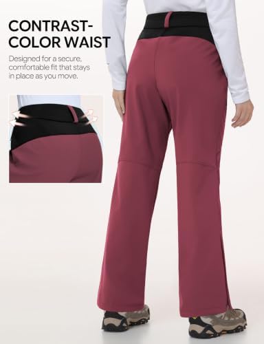 baleaf Women's Snow Softshell Pants for Winter Hiking