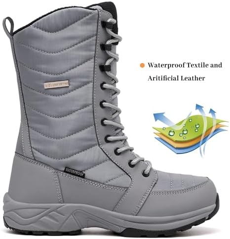 FW FRAN WILLOR Women's Waterproof Winter Snow Boots Warm Comfortable with Side Zipper - 2026 Fashion Lightweight Hiking boots for Cold Weather Insulated Mid Calf Military Booties